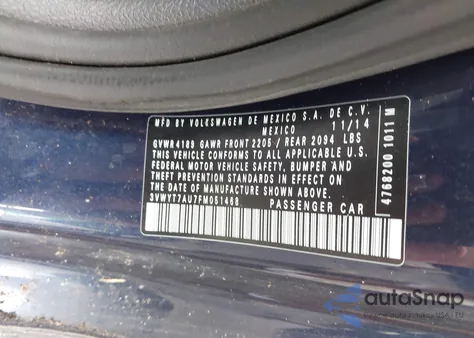 2015 Volkswagen Golf Gti 2.0T S 2-Door from USA, damaged, VIN 3VWYT7AU7FM051468